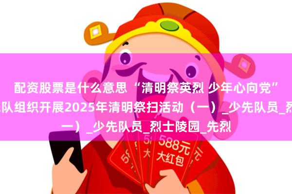 配资股票是什么意思 “清明祭英烈 少年心向党”那坡县各少先队组织开展2025年清明祭扫活动（一）_少先队员_烈士陵园_先烈