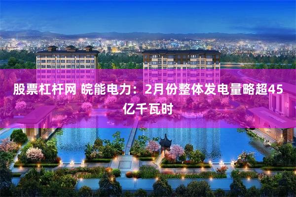 股票杠杆网 皖能电力：2月份整体发电量略超45亿千瓦时
