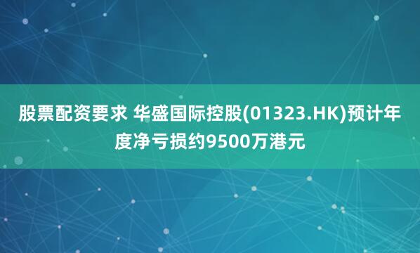 股票配资要求 华盛国际控股(01323.HK)预计年度净亏损约9500万港元
